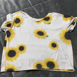 Yellow sunflower crop top